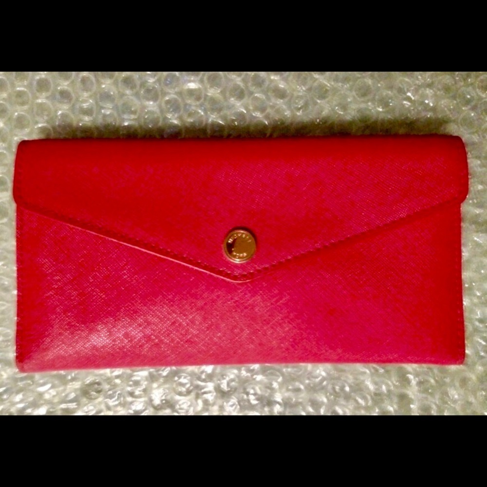 Michael Kors Red Red/White Striped Large Wallet
